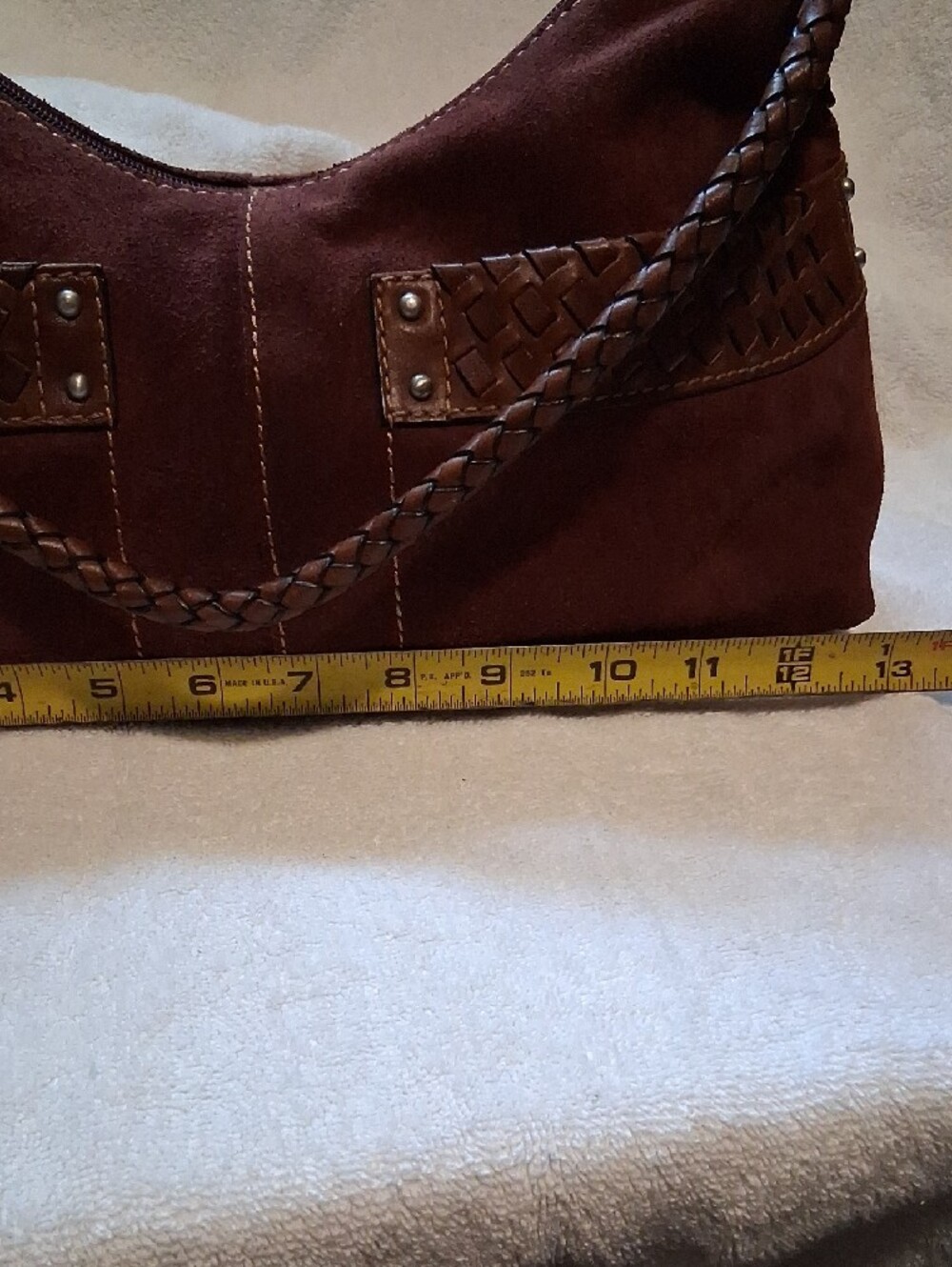Fossil Brown Suede Braid I 7ed Shoulder Bag with Tassel - Picture 9 of 14